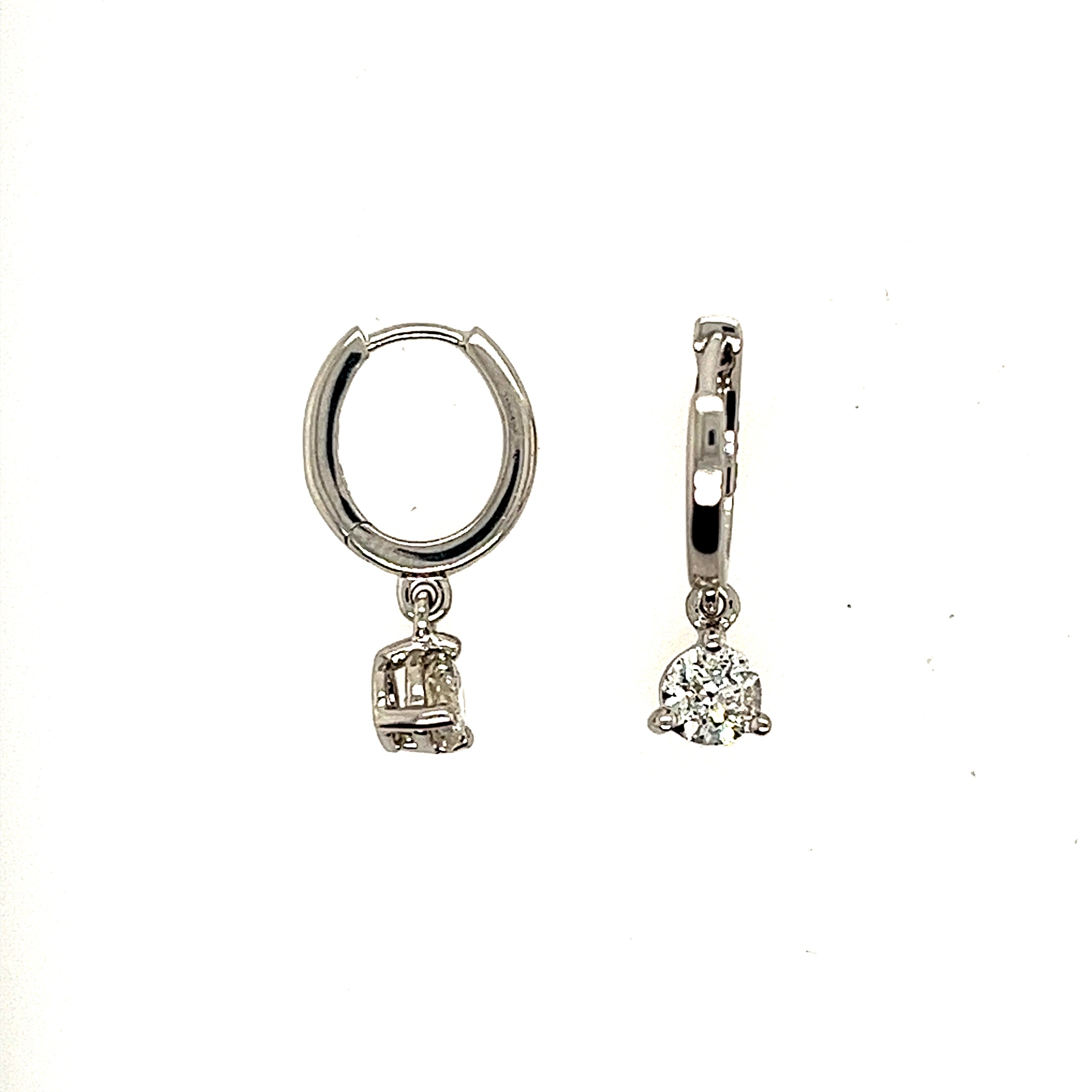 14k White Gold Small Hoop Earrings