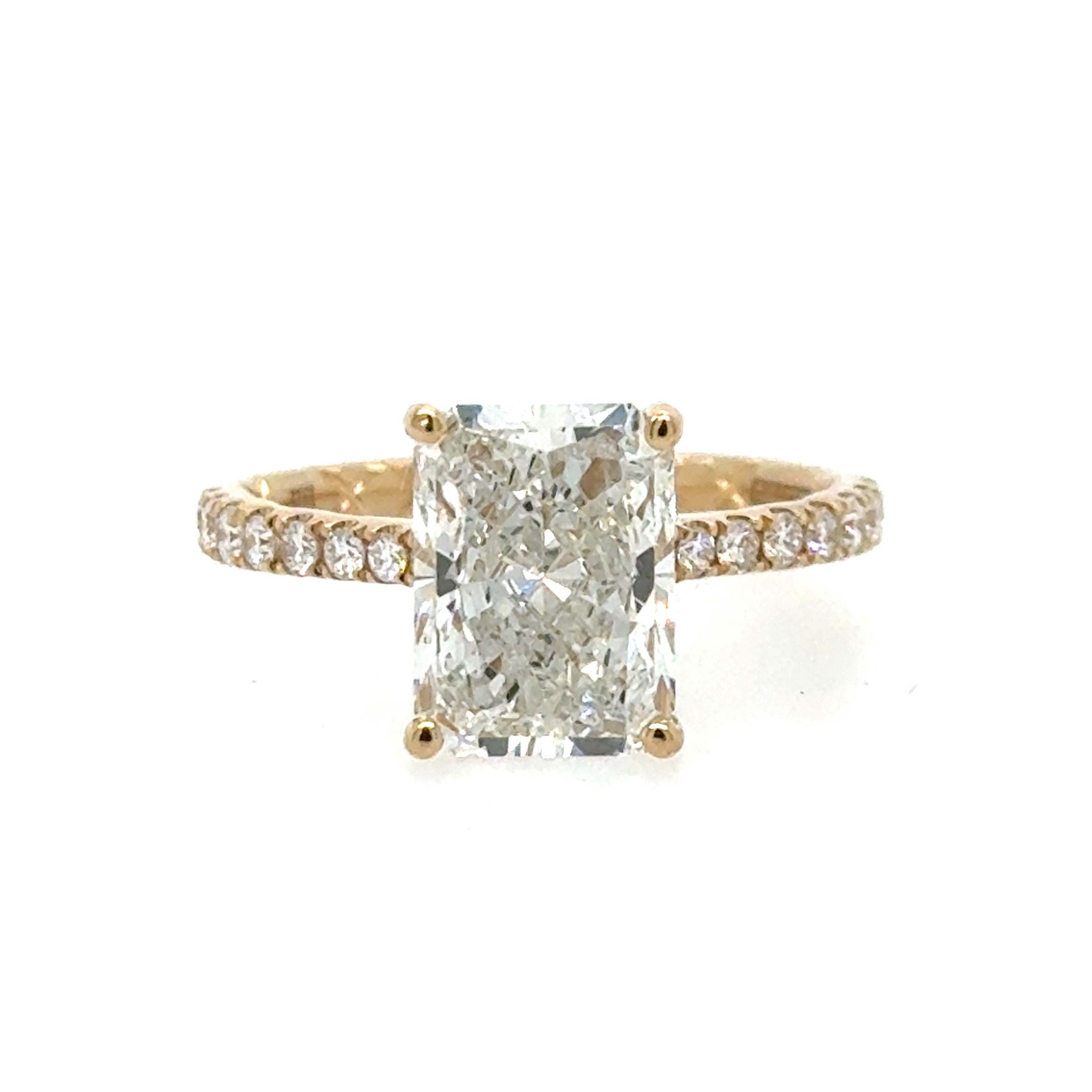 14 Karat Semi Mount Radiant Diamond Engagement Ring - A. Jaffe