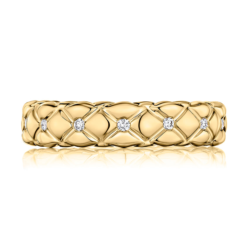 14K Yellow Gold Diamond Fashion Ring