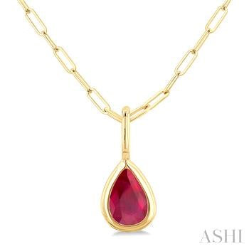 14 Karat Ruby Pendant - Ashi Diamonds LLC