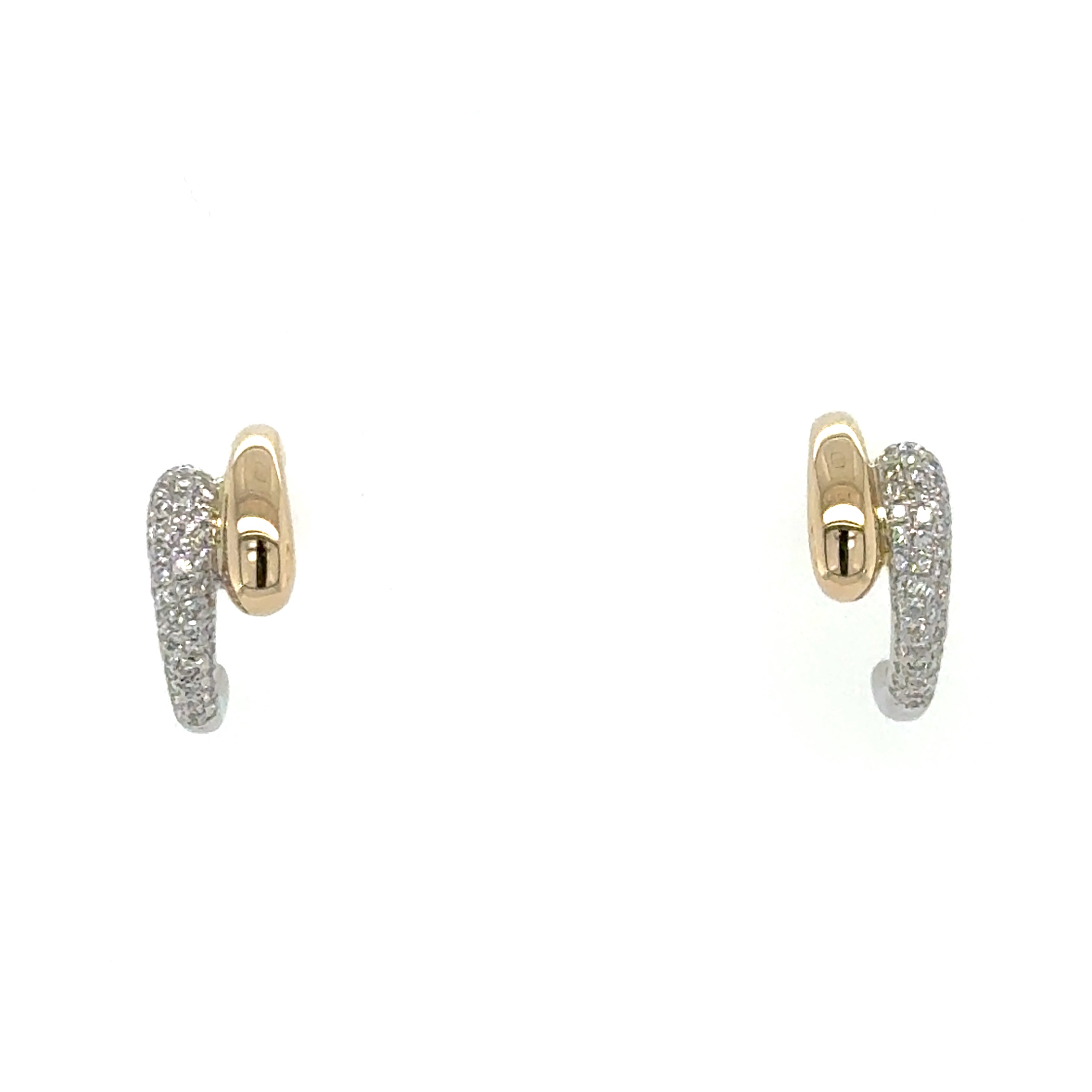 14 Karat Huggie Diamond Earrings