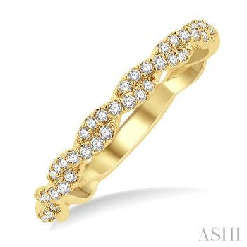 14K Yellow Gold Twist Diamond Wedding Band