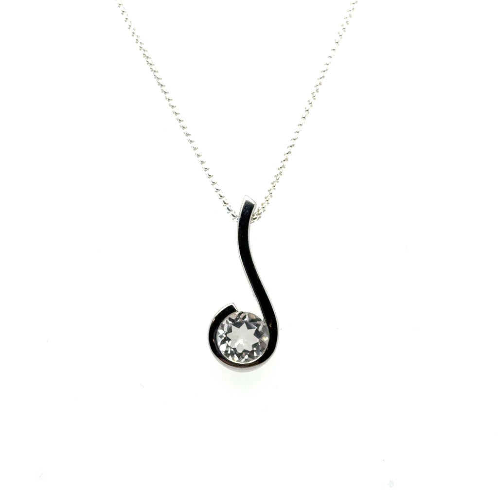 Sterling Silver White Topaz Pendant