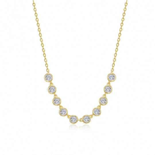 Gold Plated CZ Bezel Necklace