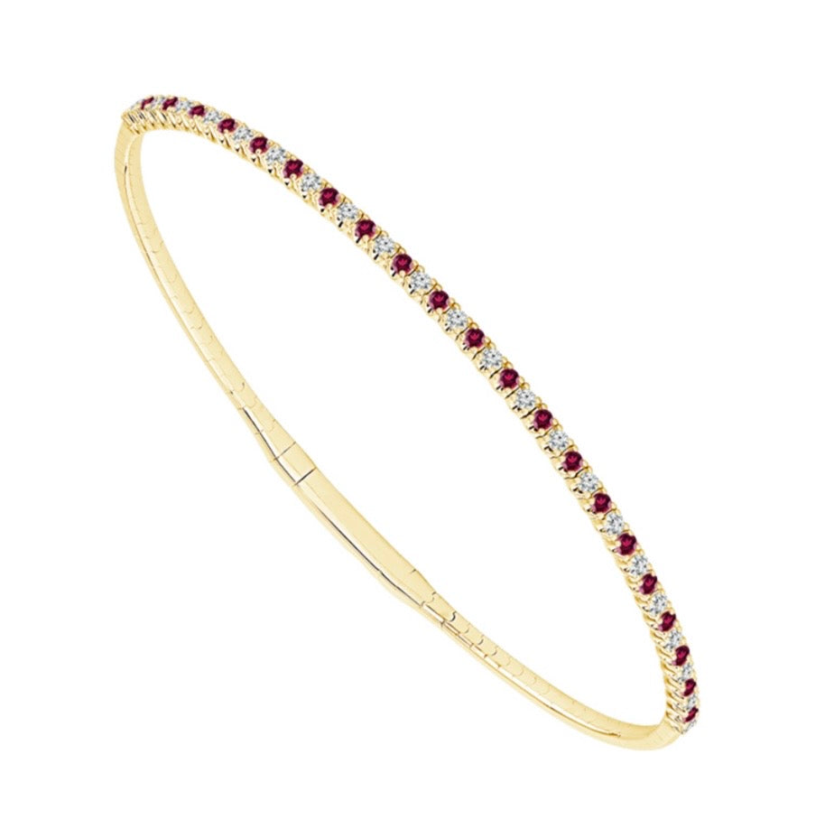 14 Karat Ruby And Diamond Bracelet