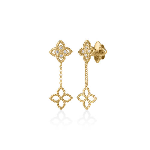 18 Karat Dangle Diamond Earrings