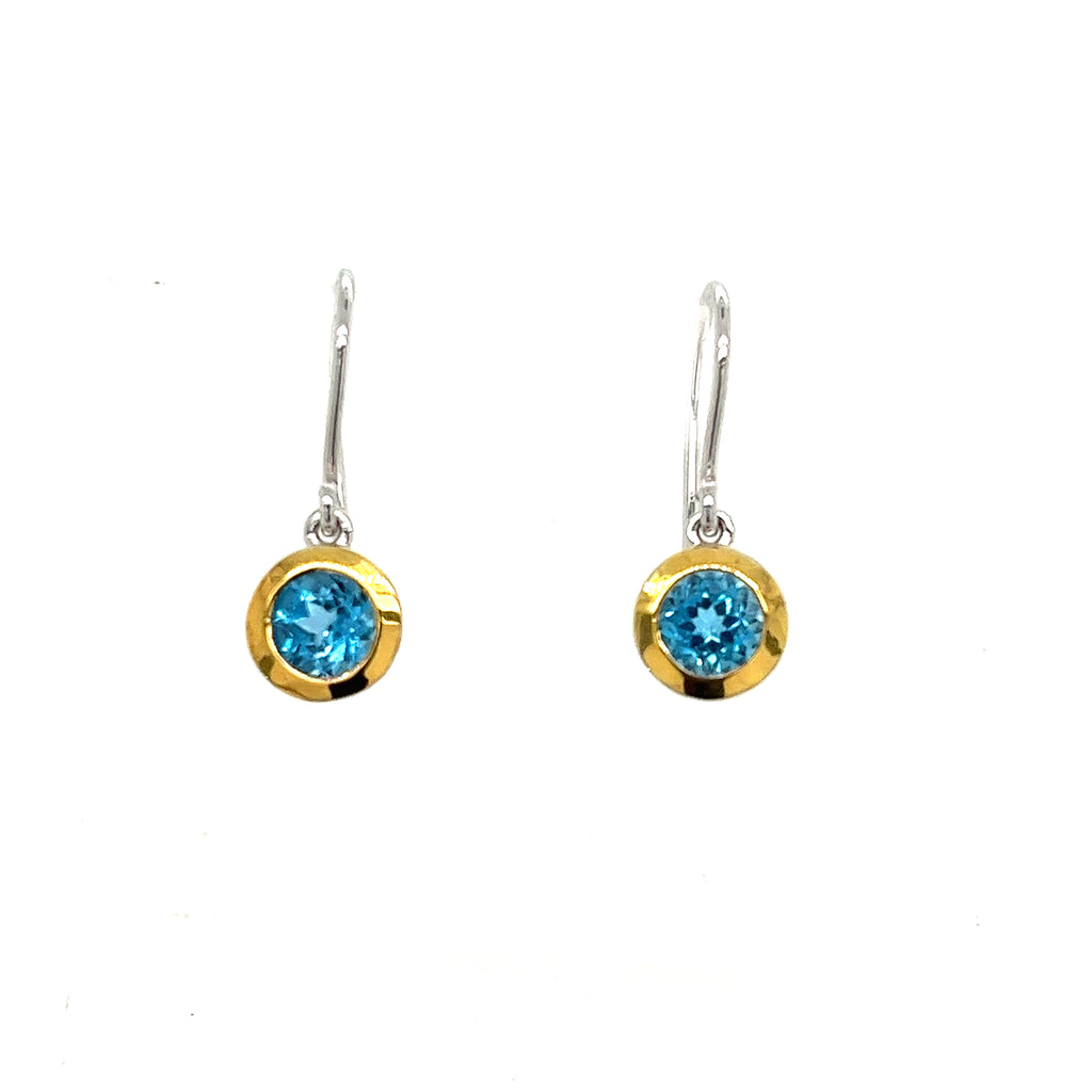 Sterling Silver Blue Topazes Earrings