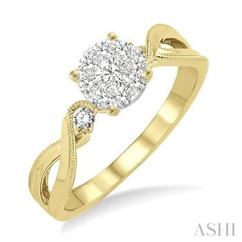 14k White Gold Lake Michigan Lovebright Round Diamond Engagement Ring - Lake Michigan Lovebright (Ashi)
