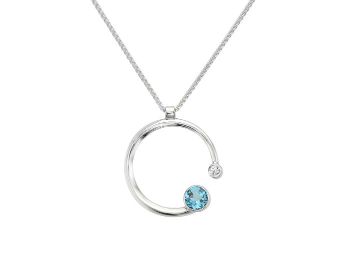 Sterling Silver Blue Topaz Pendant