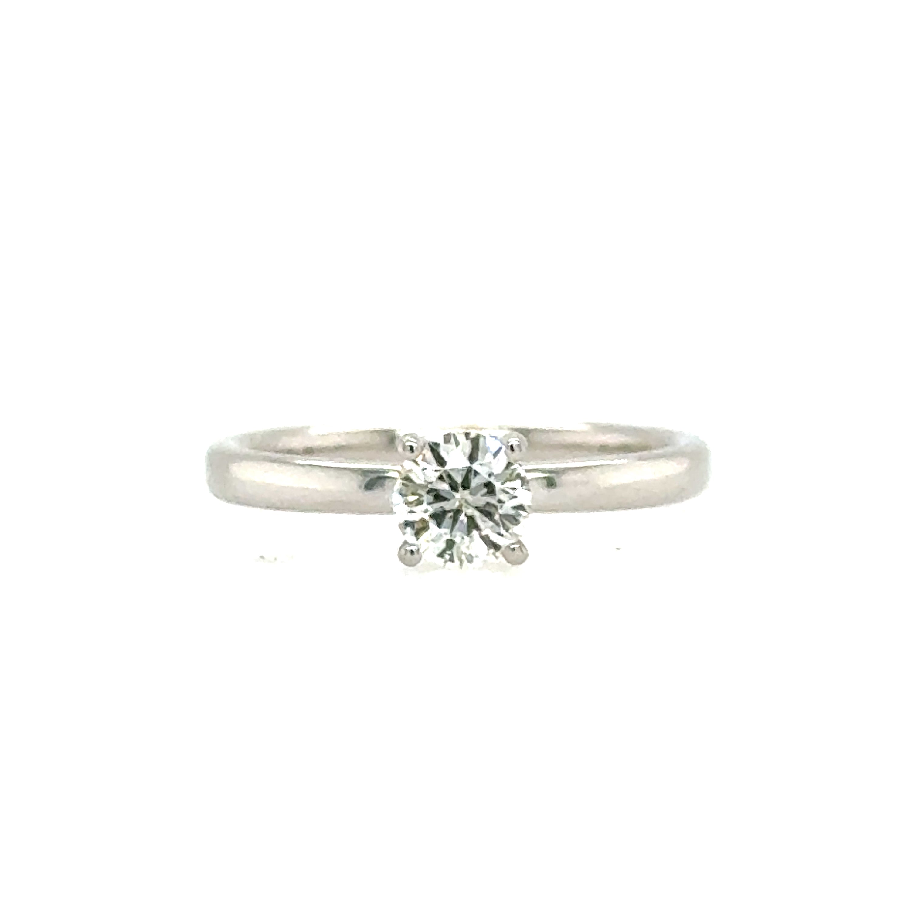 14k White Gold Lakeshore Round Diamond Engagement Ring