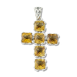 Sterling Silver Citrines Pendant