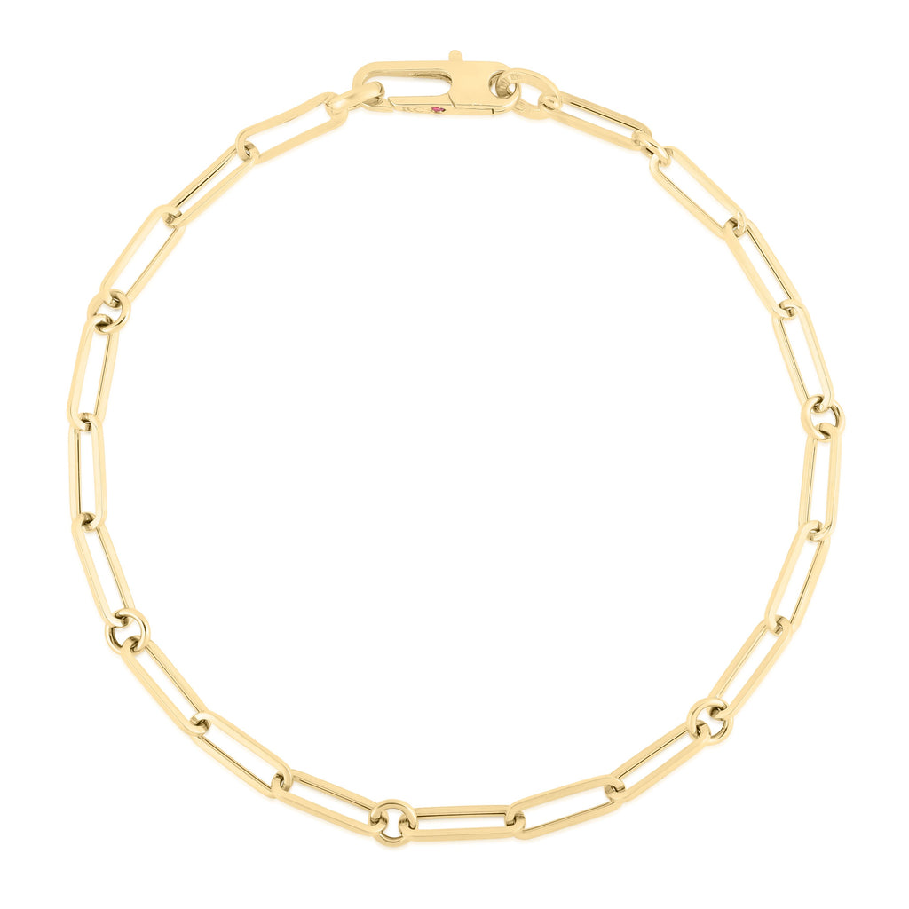 18K Yellow Gold Paperclip Bracelet