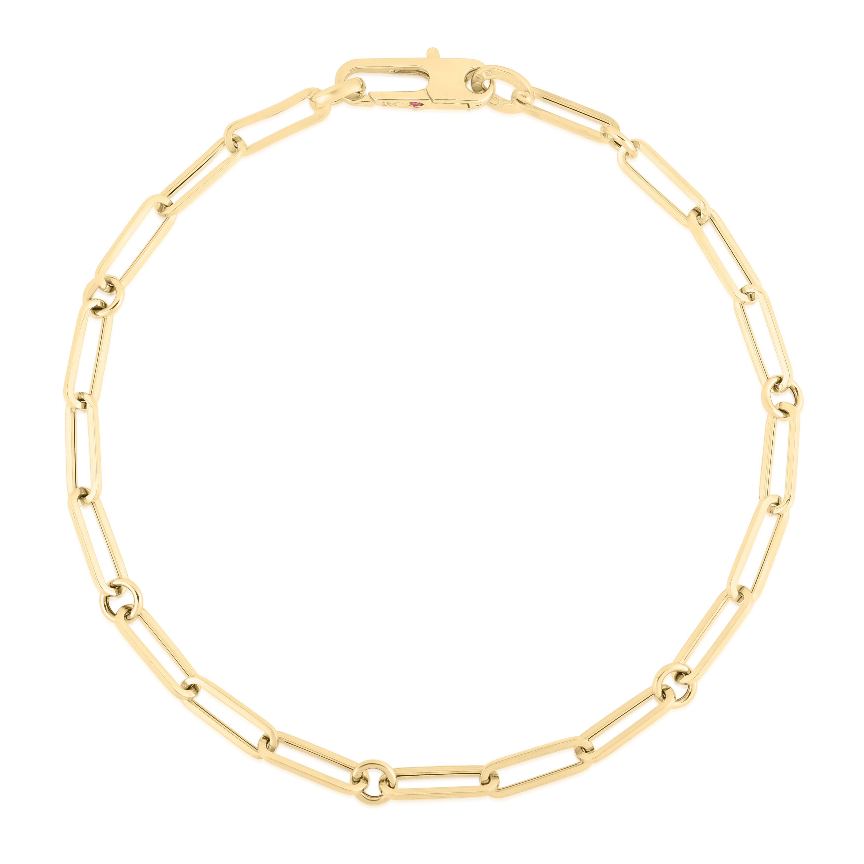 18K Yellow Gold Paperclip Bracelet - Roberto Coin Inc