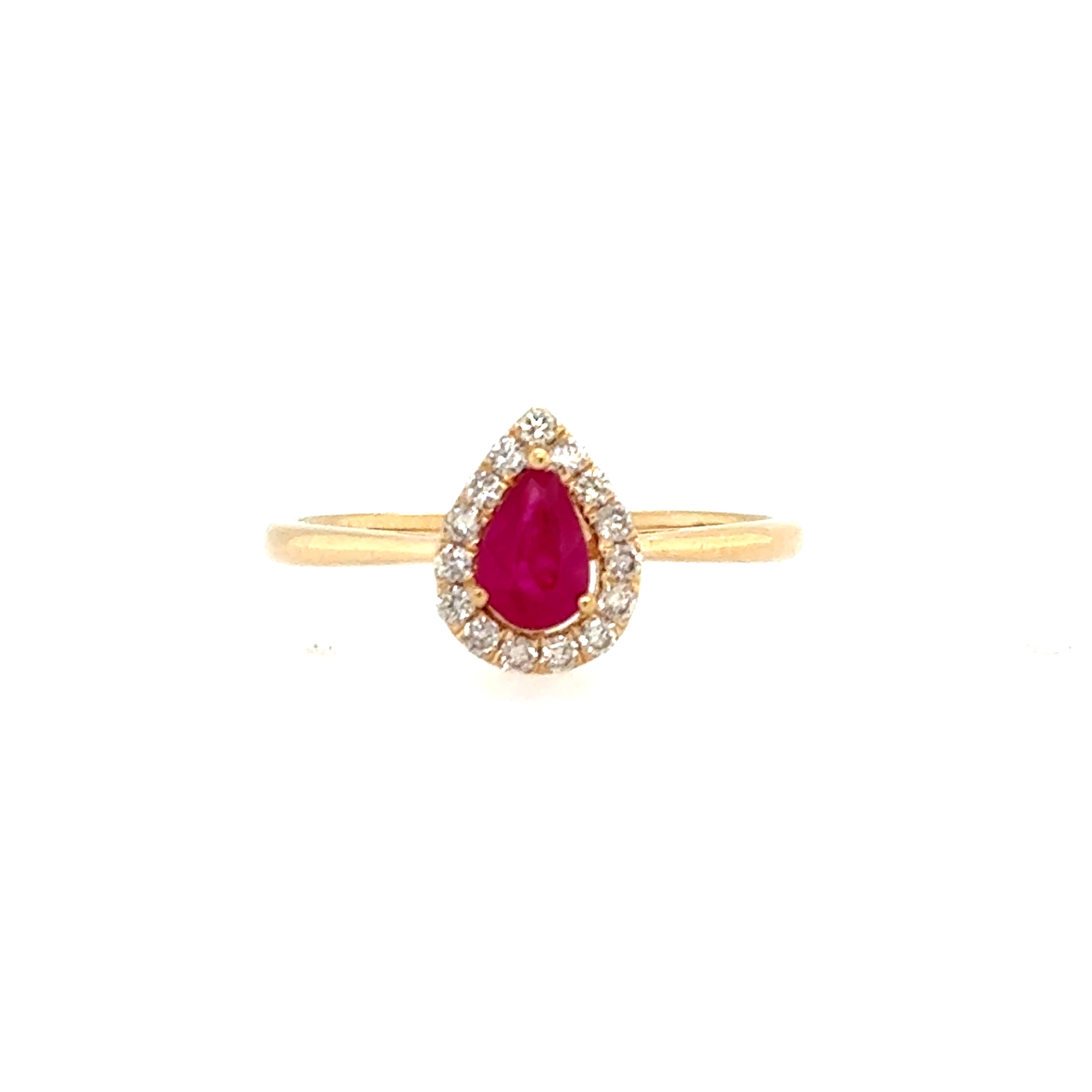 14K Yellow Gold Ruby Ring