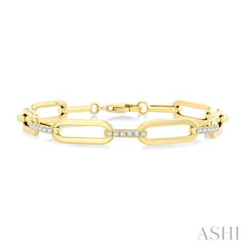 14 Karat Diamond Paperclip Bracelet