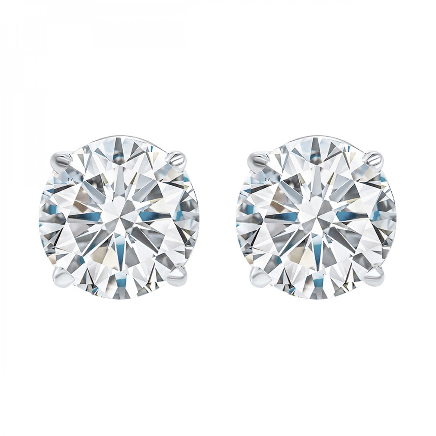 14k White Gold Diamond Stud Earrings - Alpha Labgrown Diamonds