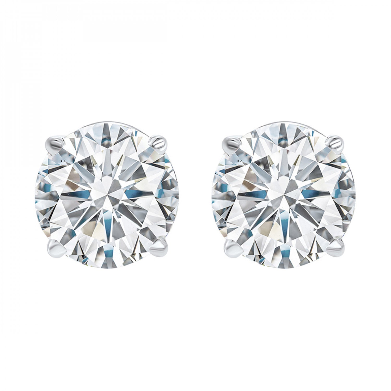 14k White Gold Diamond Stud Earrings