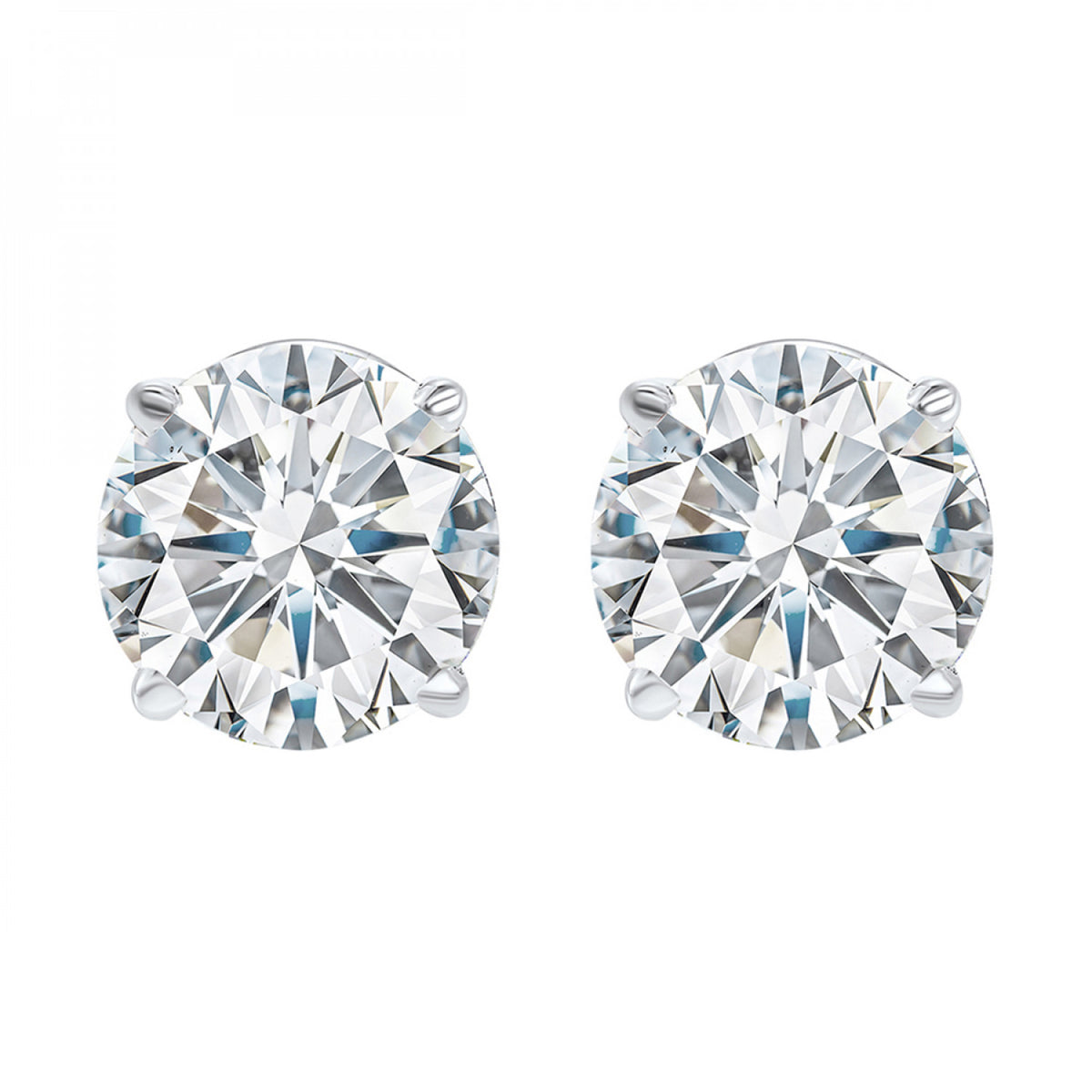 14k White Gold Diamond Stud Earrings - Alpha Labgrown Diamonds