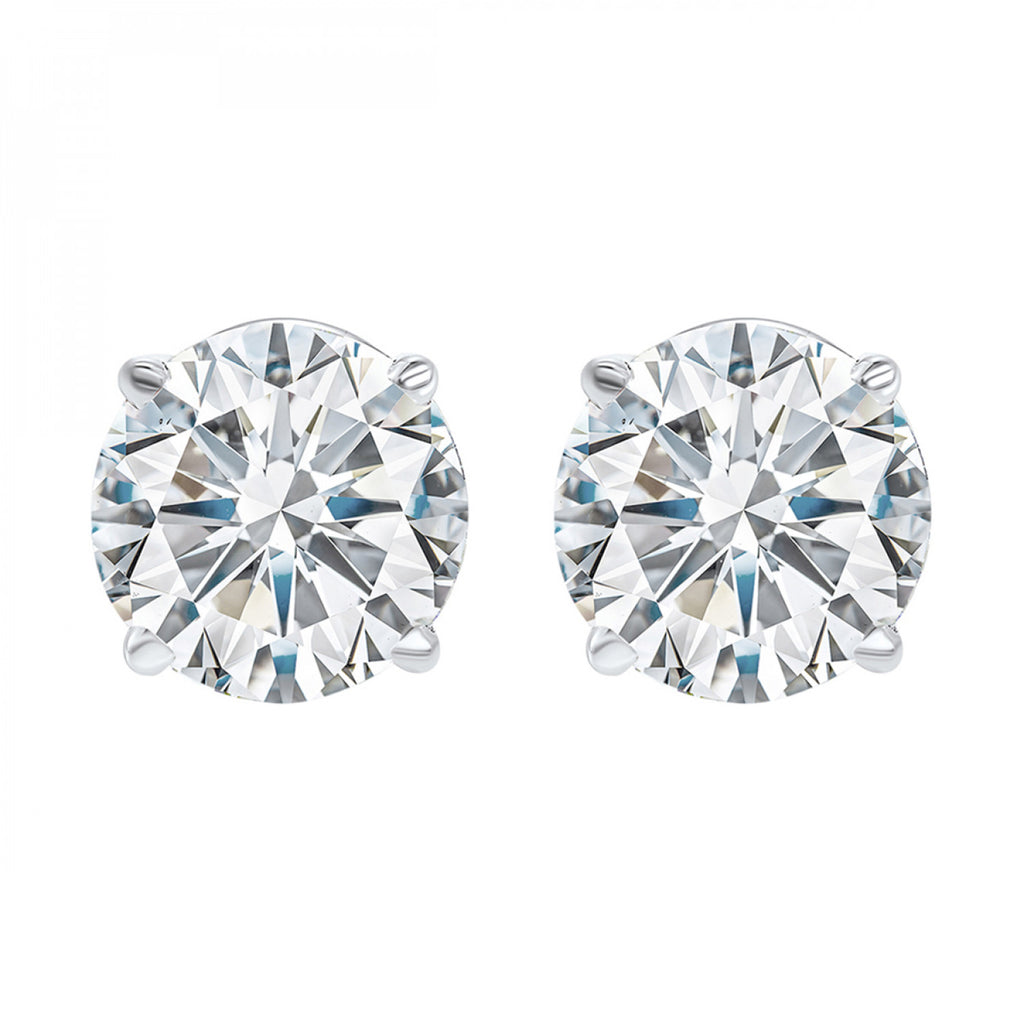 14k White Gold Diamond Stud Earrings