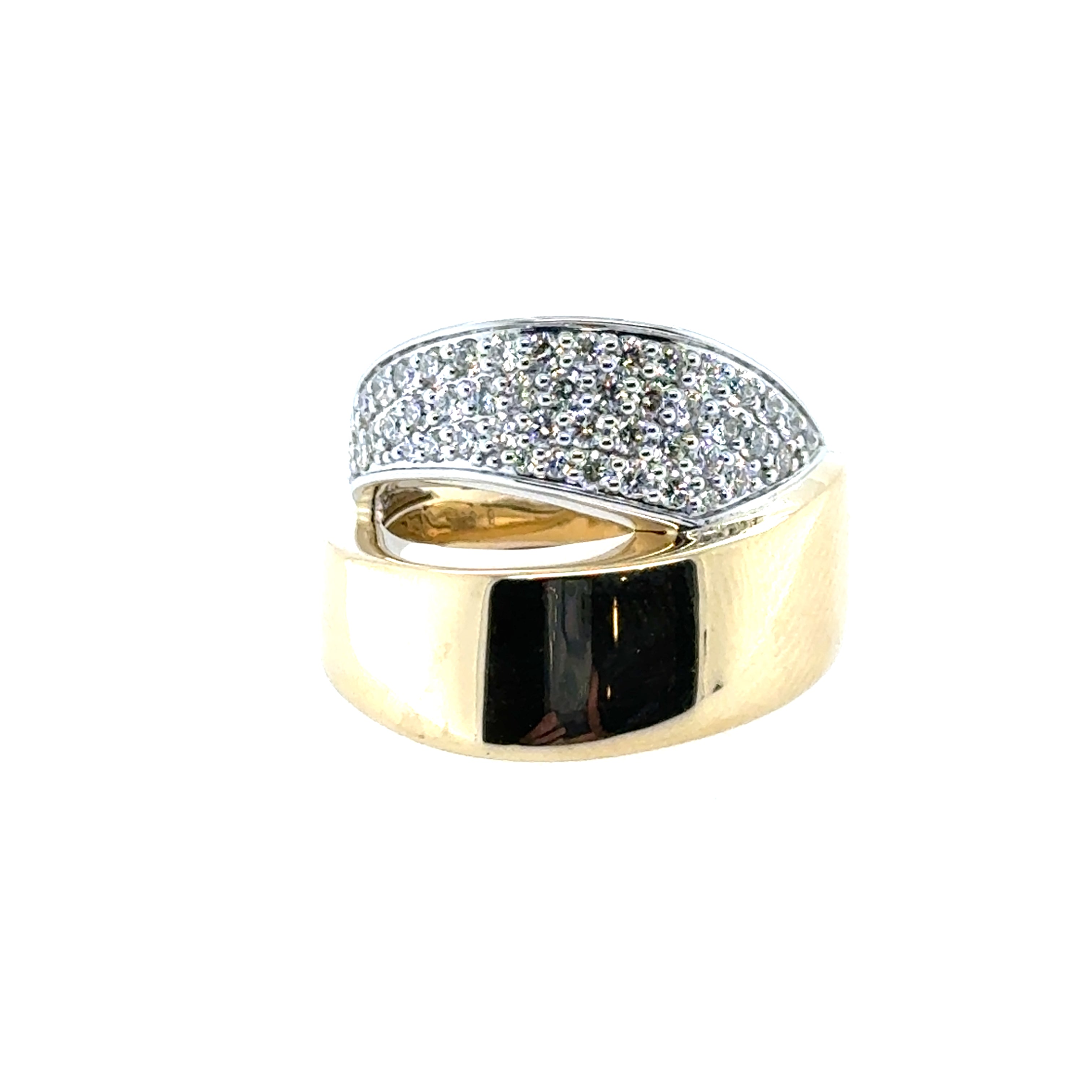 14K Yellow And White Gold Diamond Fashion Ring