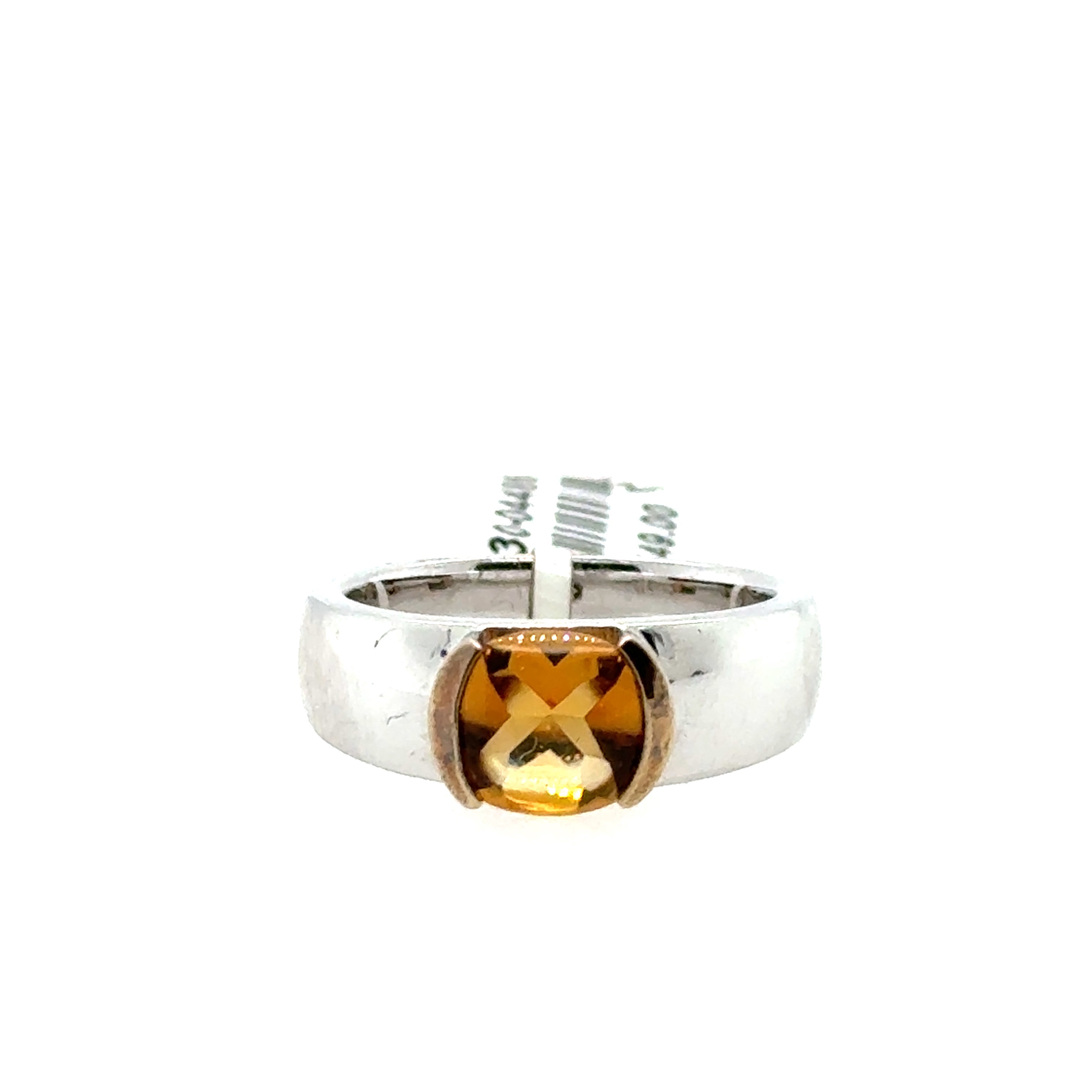 Sterling Silver And Gold Plated Citrine Ring