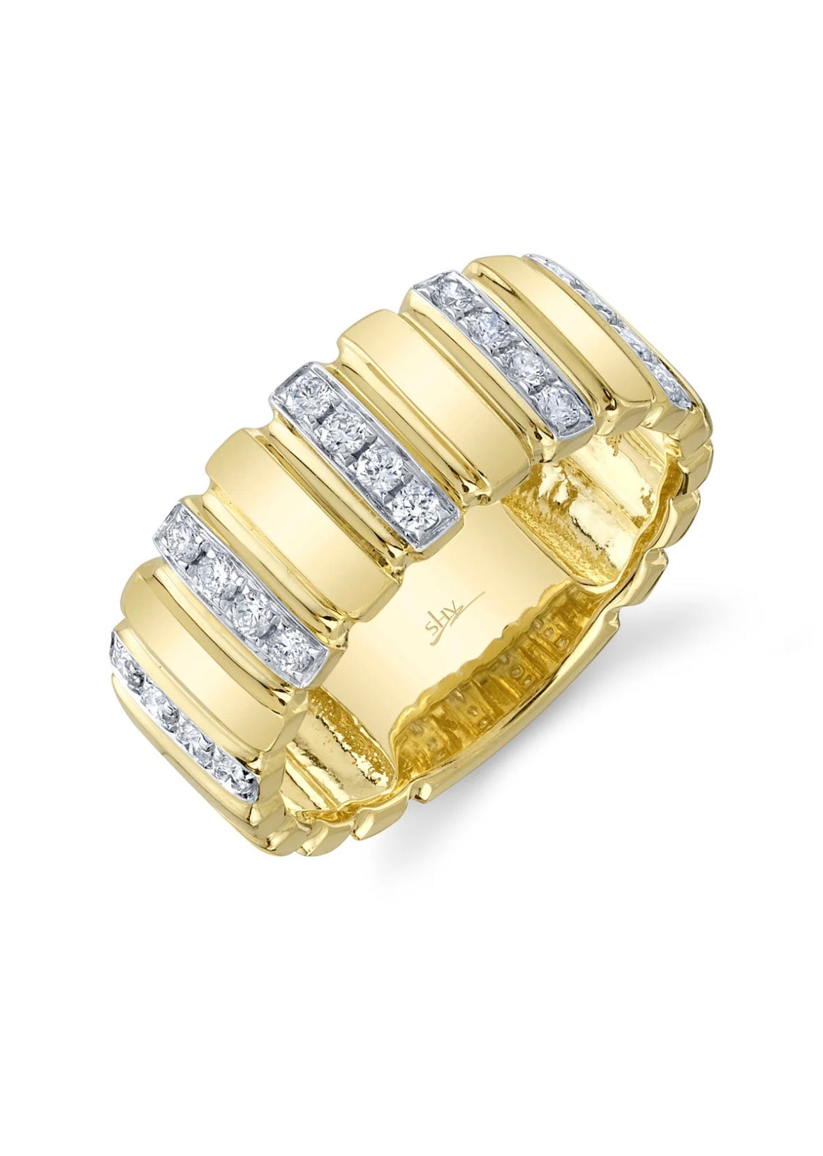 14K Yellow Gold Diamond Fashion Ring