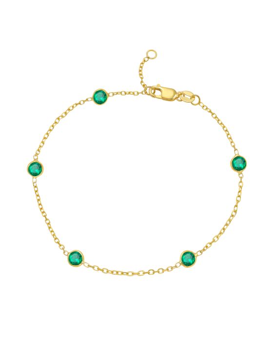14 Karat Created Sapphires Bracelet