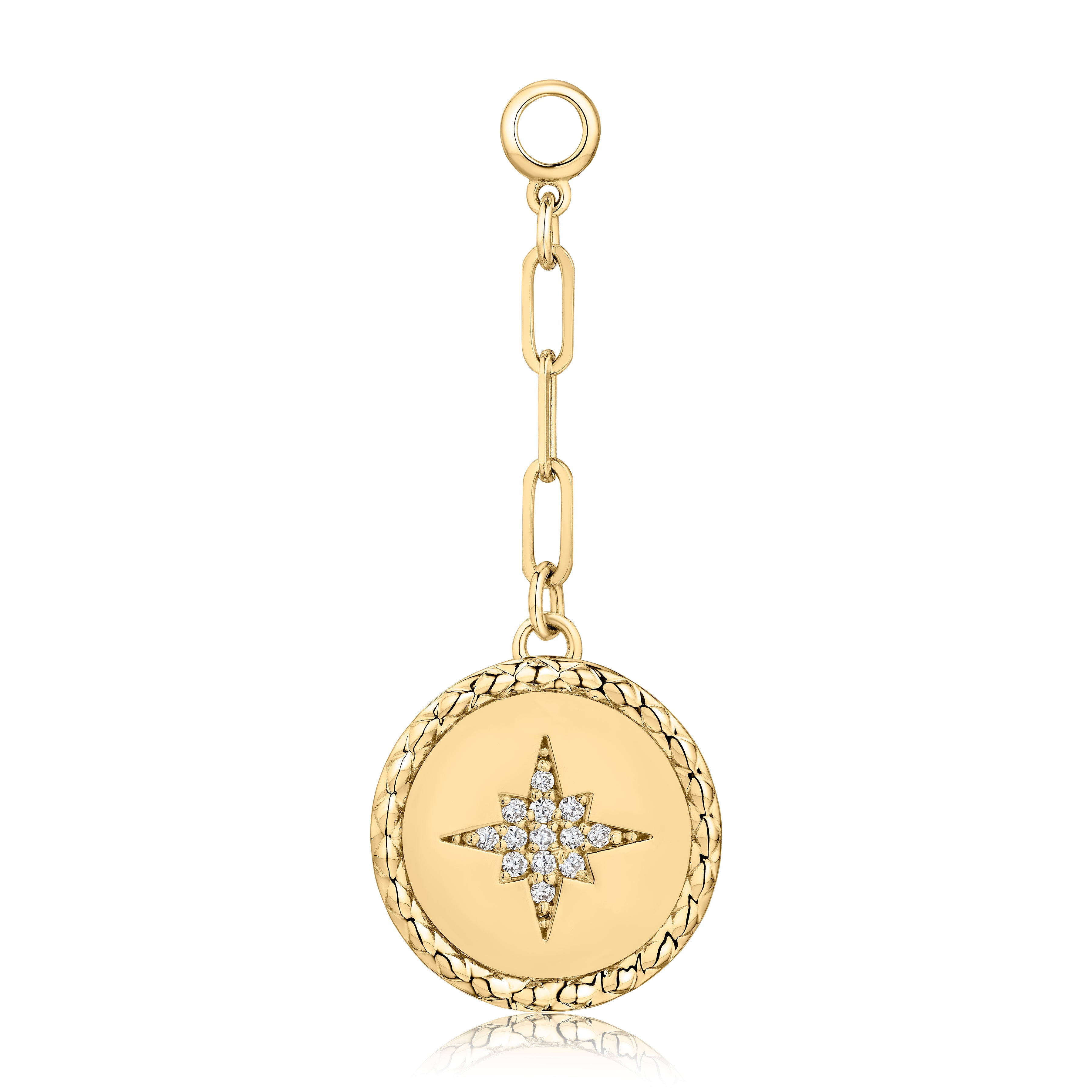 14K Yellow Gold Circle Diamond Pendant