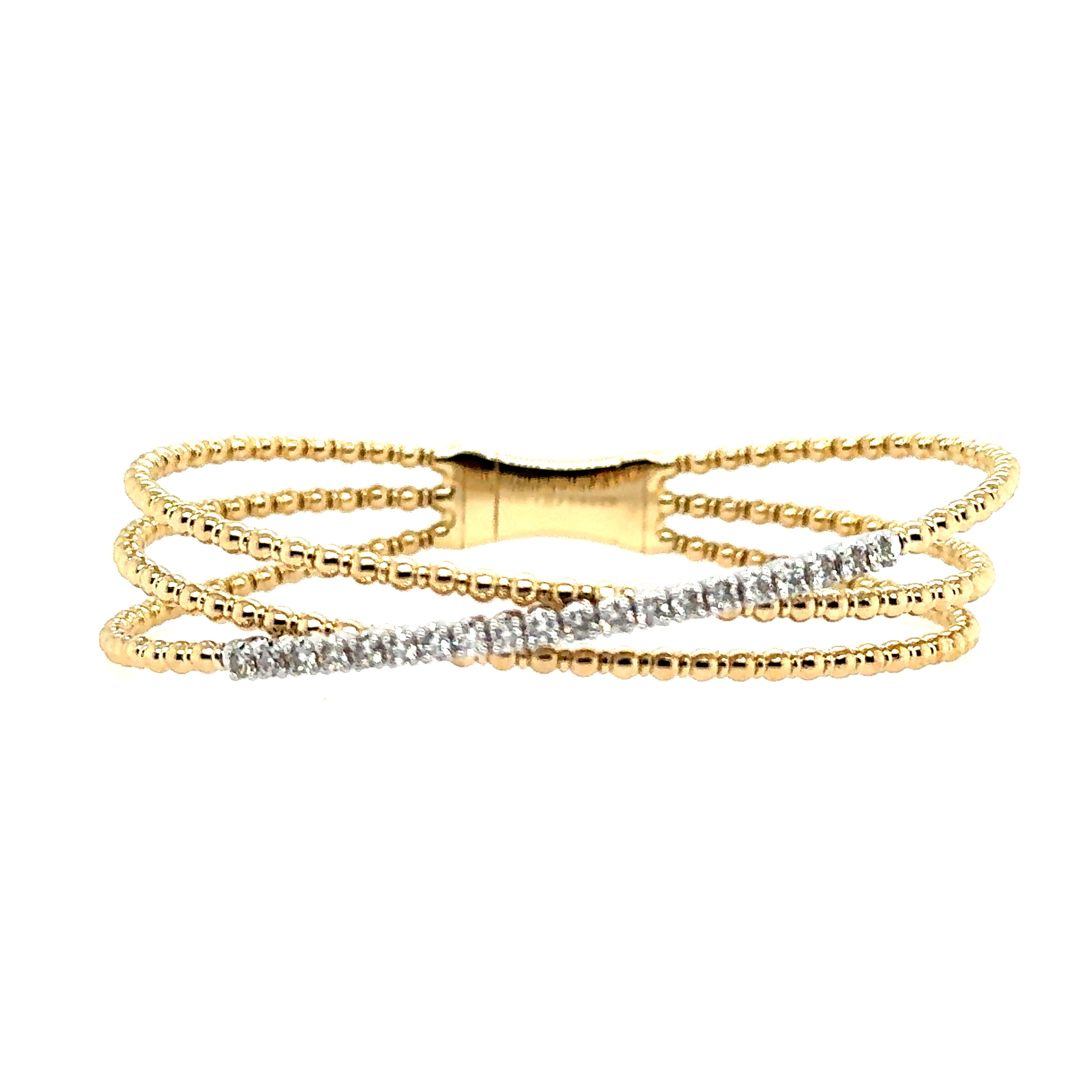 14K Yellow And White Gold Diamond Flexie Bracelet