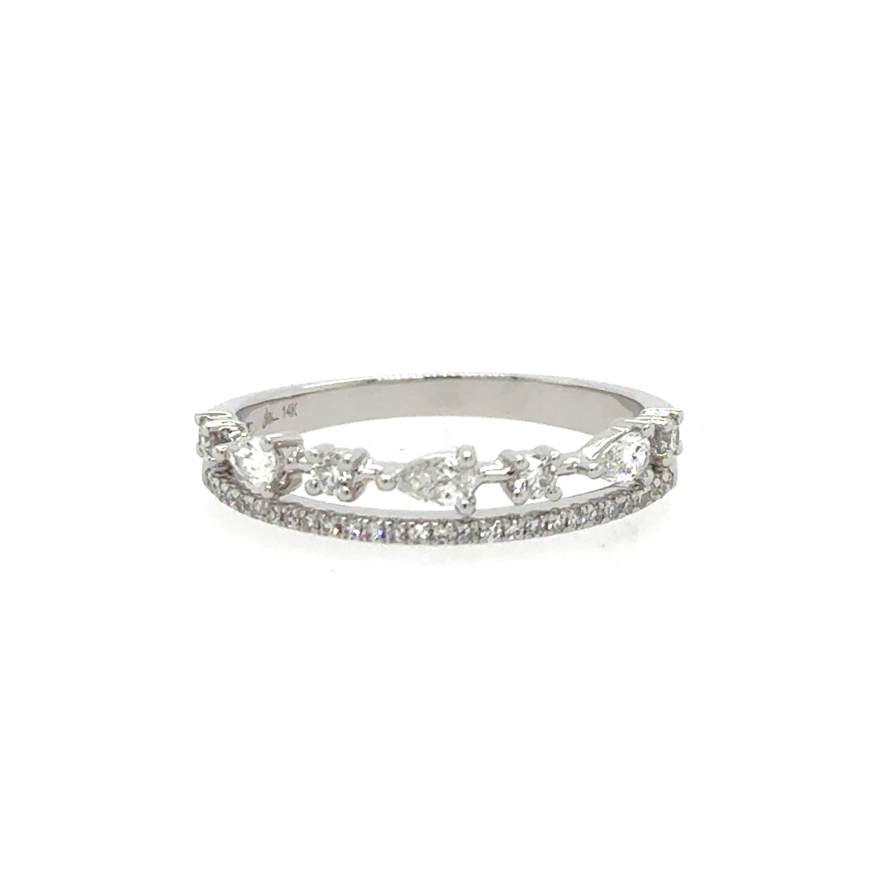 14k White Gold Diamond Fashion Ring