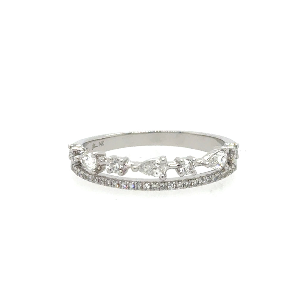 14k White Gold Diamond Fashion Ring