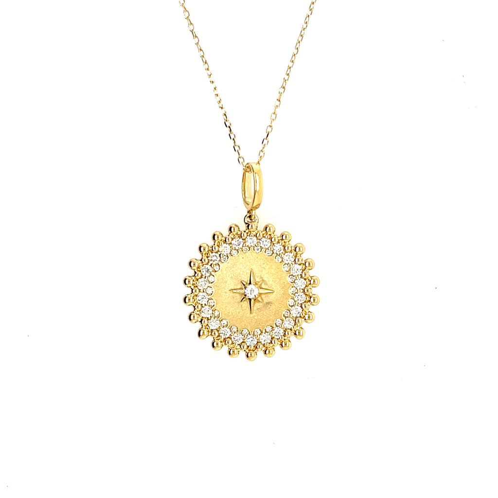 14K Yellow Gold Lakeshore Diamond Pendant