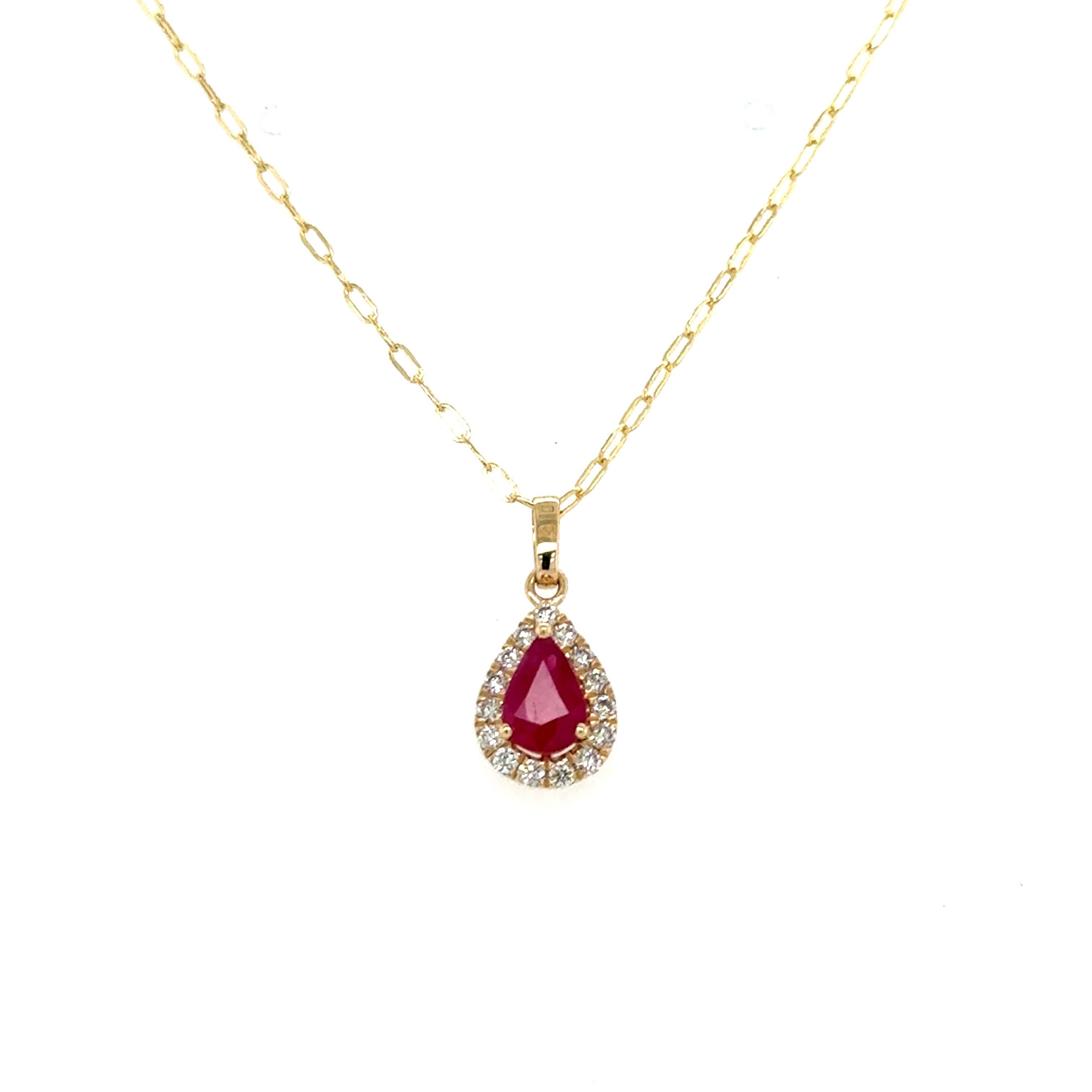 14K Yellow Gold Ruby Pendant