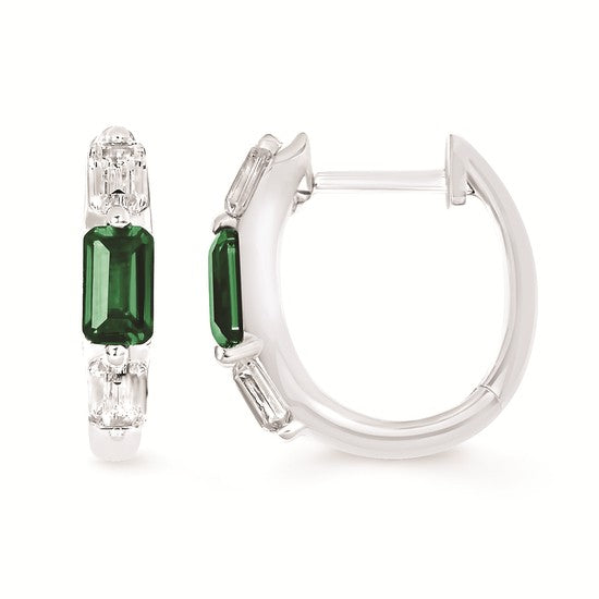 10 Karat Emerald Hoop Earrings - Ostbye & Anderson