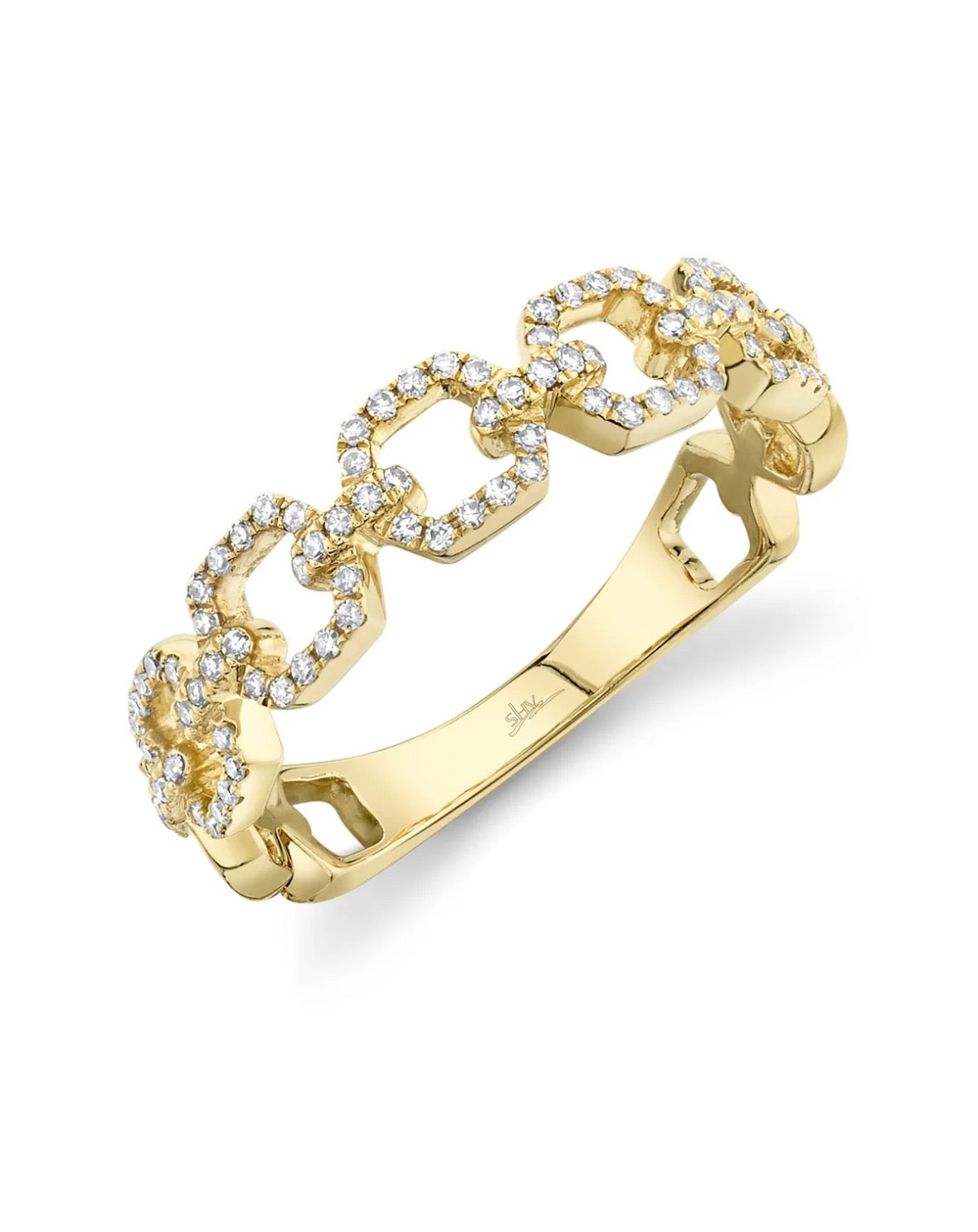 14K Yellow Gold Diamond Fashion Ring