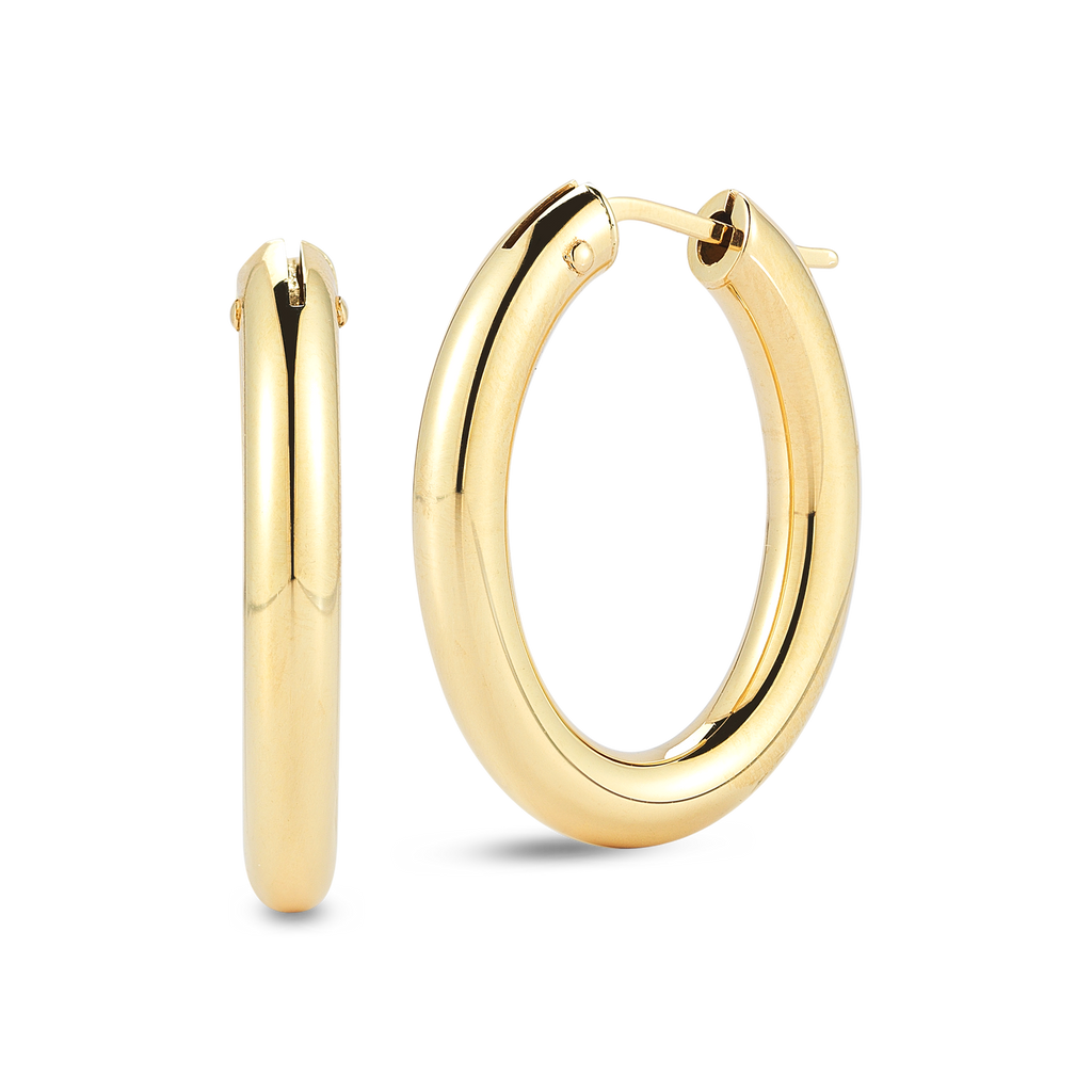 18K Yellow Gold Hoop Earrings