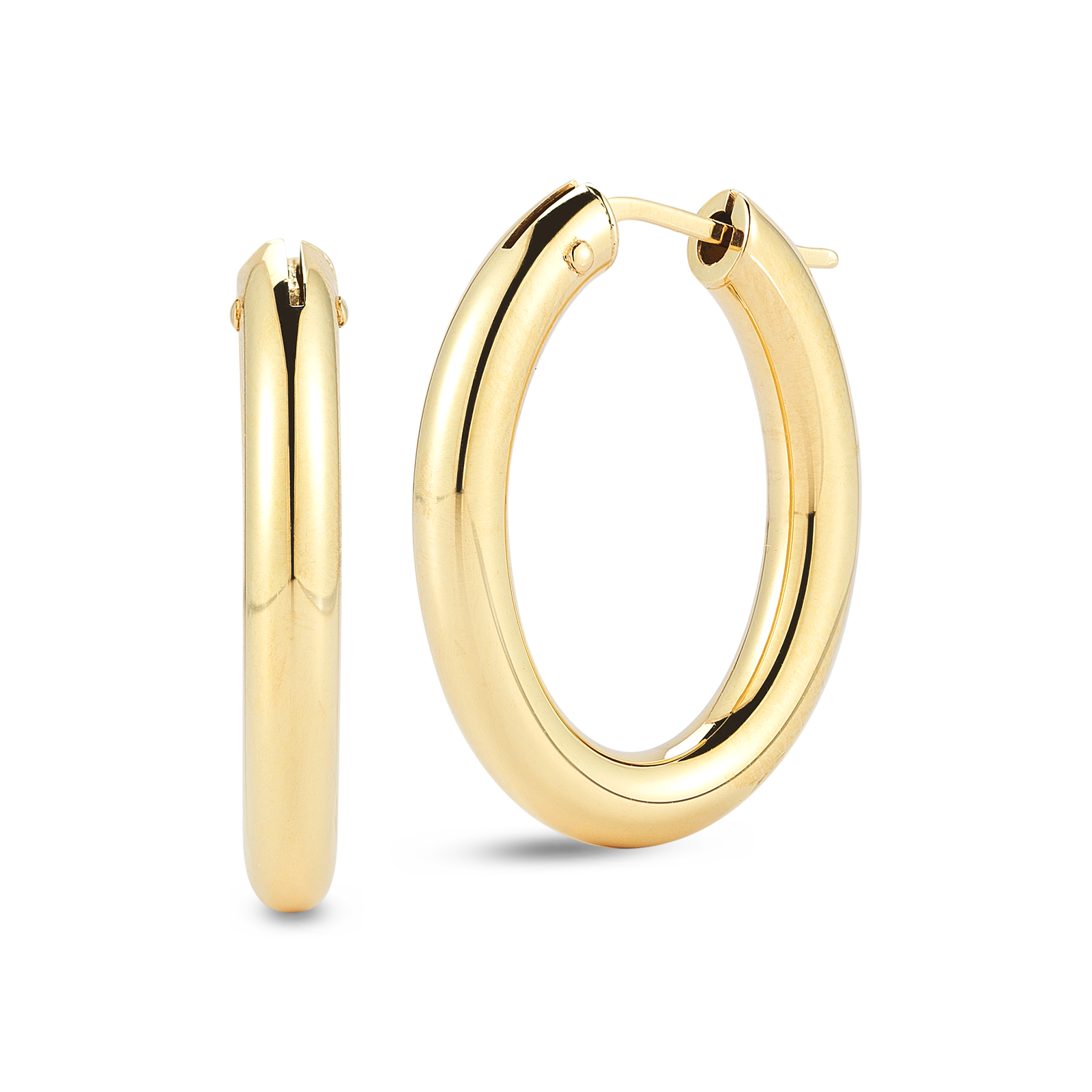 18K Yellow Gold Hoop Earrings