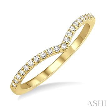 14K Yellow Gold Curve Band Diamond Wedding Band