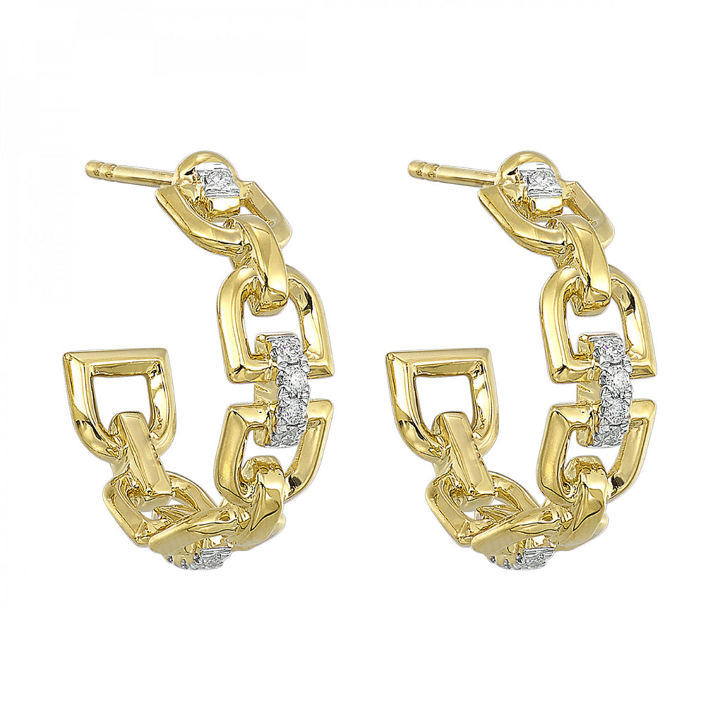 14K Yellow Gold Lakeshore Diamond Earrings