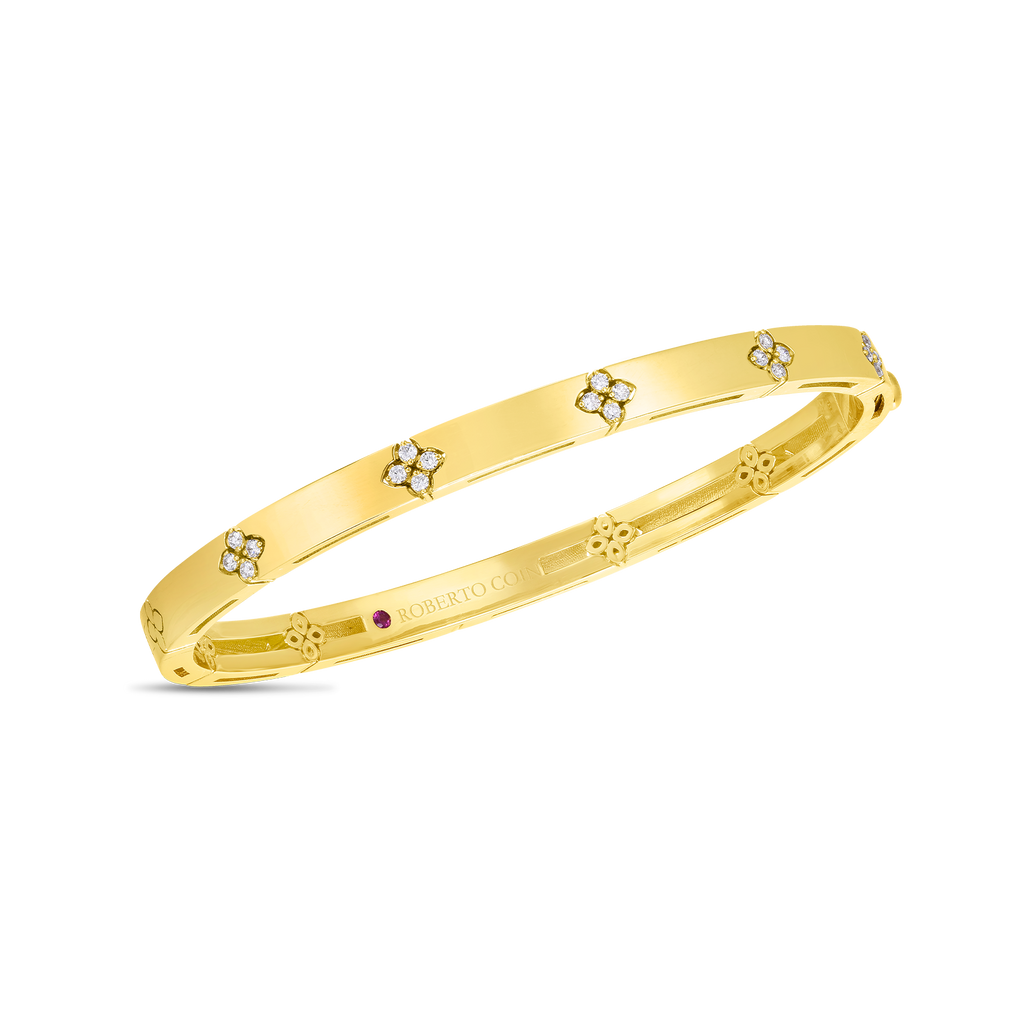 18K Yellow Gold Diamond Bangle Bracelet