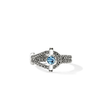 Sterling Silver Blue Topaz Ring - John Hardy