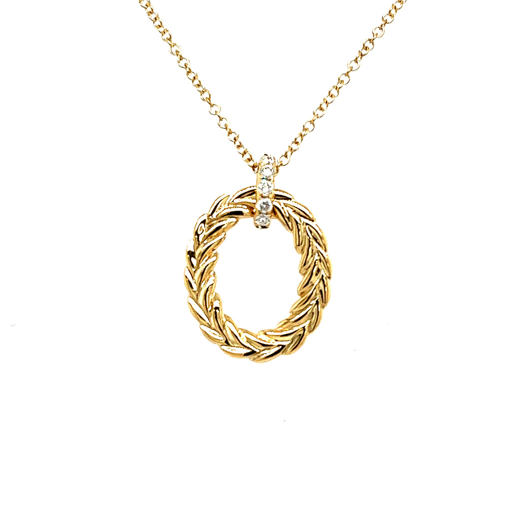 14K Yellow Gold Drop Diamond Pendant - Shy Creation