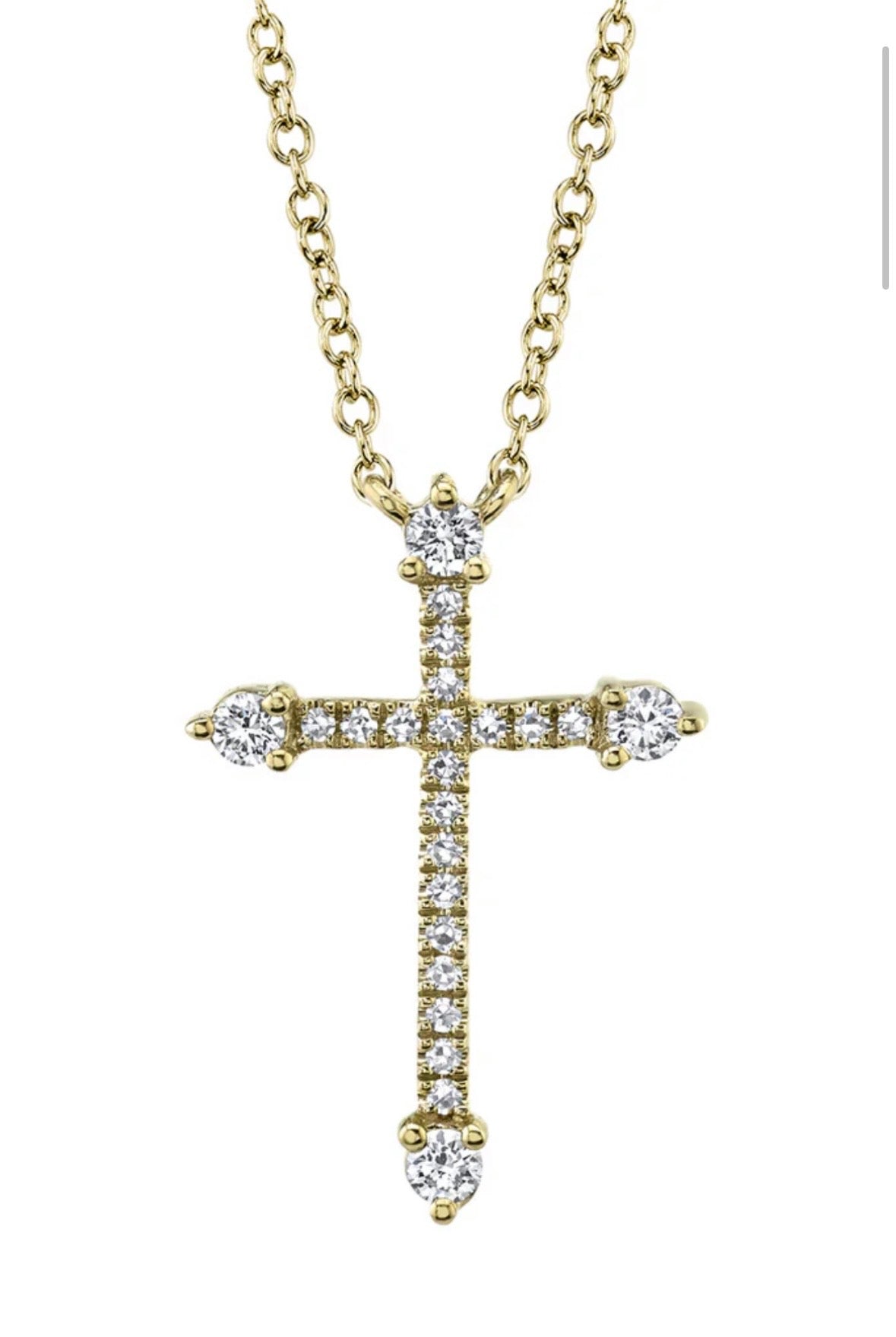 14 Karat Cross Diamond Pendant