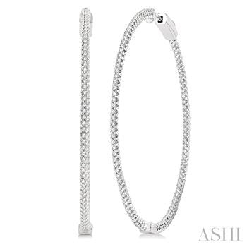 14 Karat Large Hoop Diamond Earrings