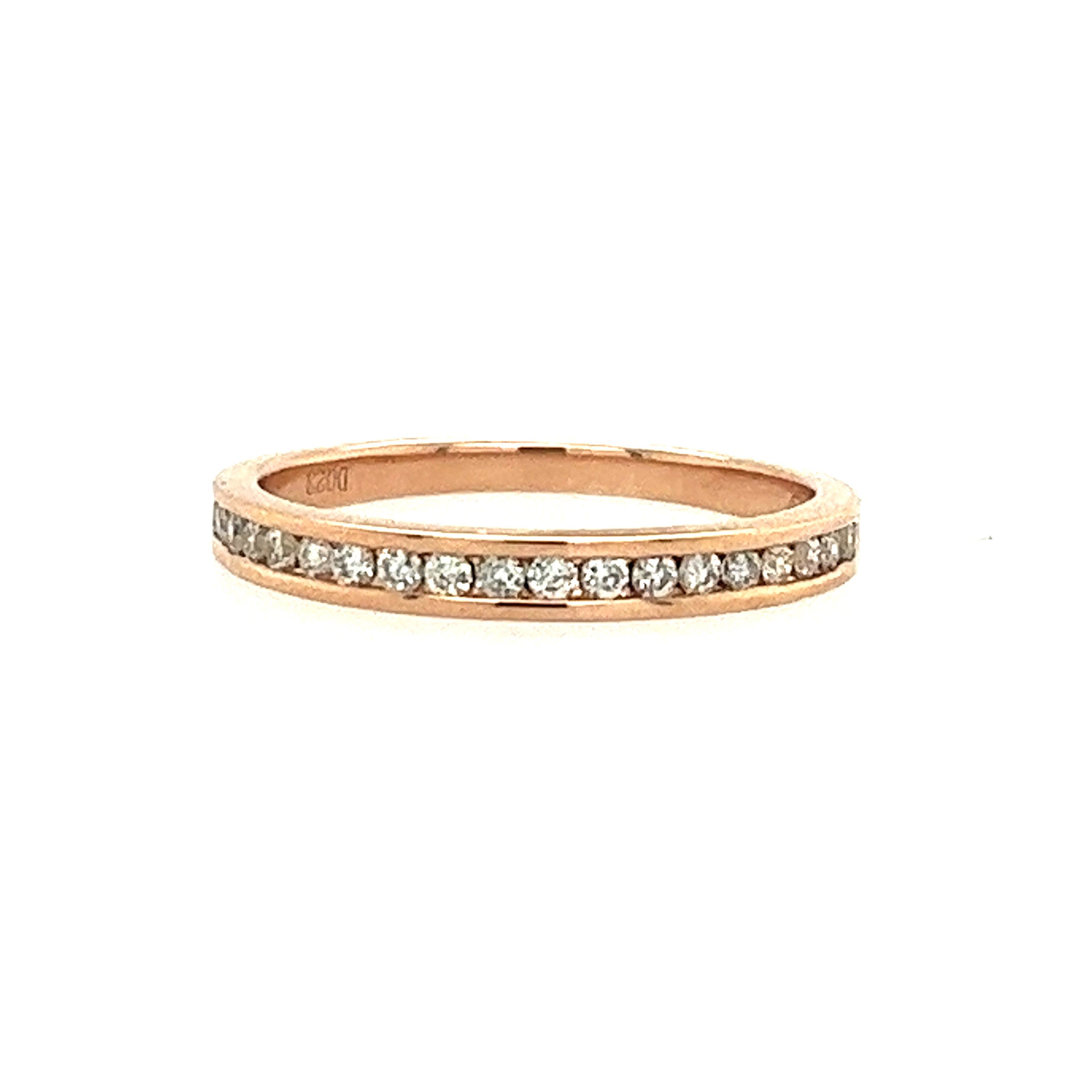14K Rose Gold Channel Set Lakeshore Diamond Anniversary Ring