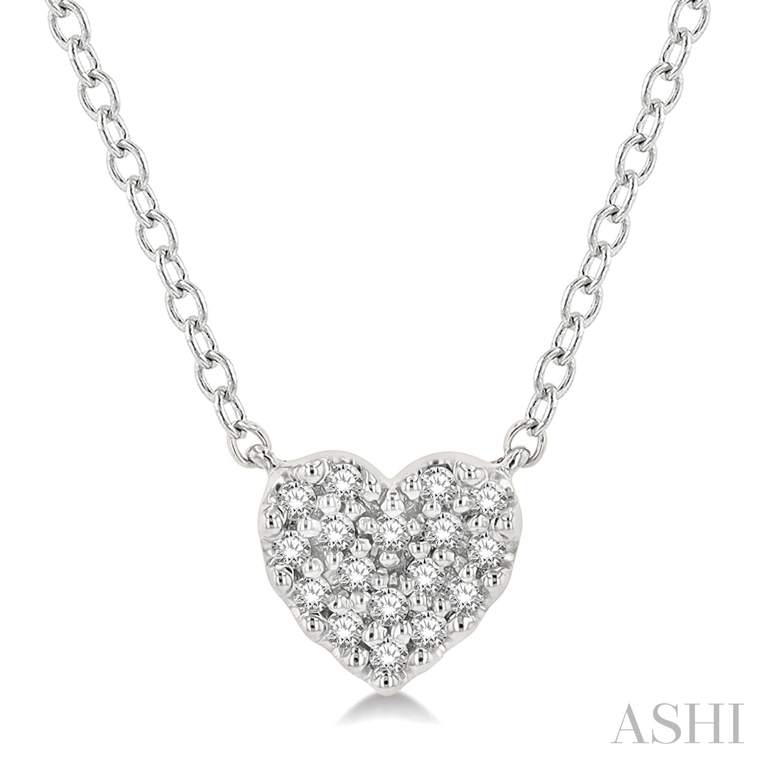 10K White Gold Heart Diamond Pendant