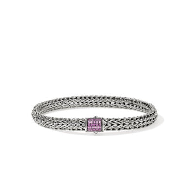 Sterling Silver Pink Sapphire Bracelet