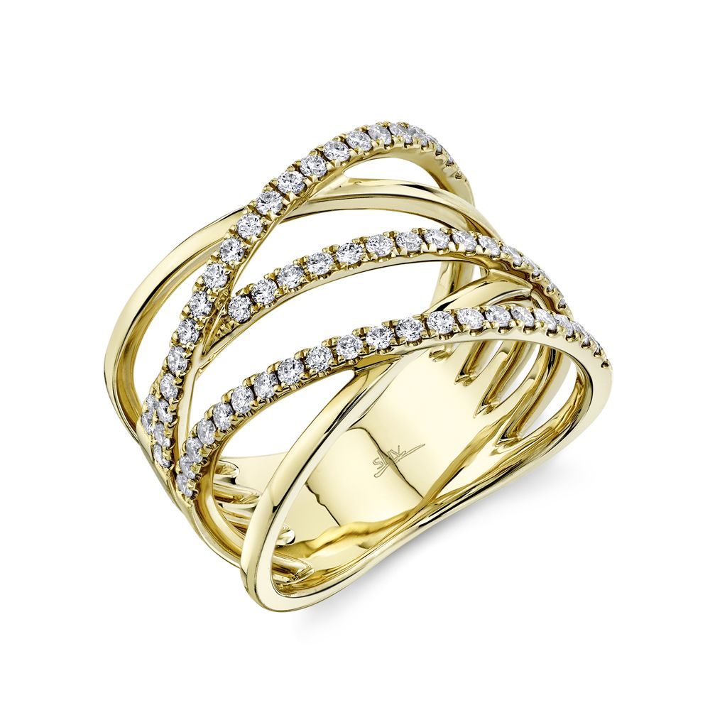 14K Yellow Gold Diamond Fashion Ring