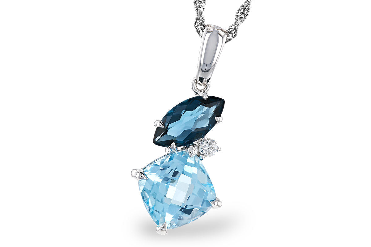 14 Karat Blue Topaz Pendant