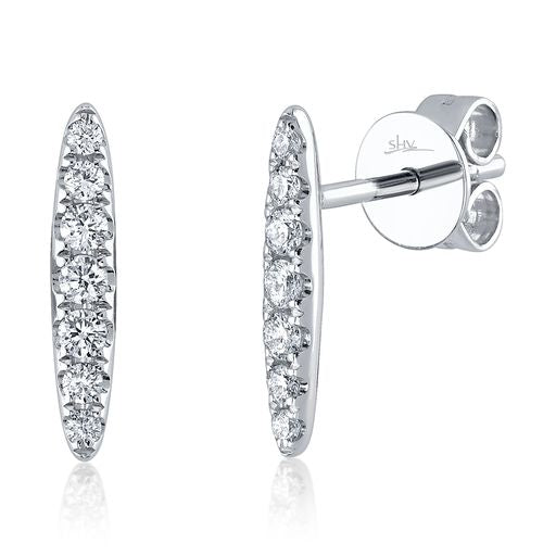 14k White Gold Stud Earrings